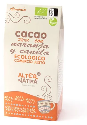 KAKAO Z POMARAŃCZĄ I CYNAMONEM BEZ DODATKU CUKRÓW BEZGLUTENOWE BIO 125 g - ALTERNATIVA3