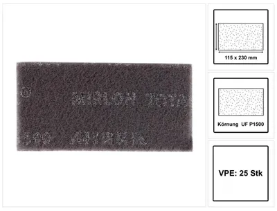 Produktbild von Mirka Mirlon Total Vlies Schleifstreifen 115x230mm UF P1500 25 Stk. ( 8111202594 )
