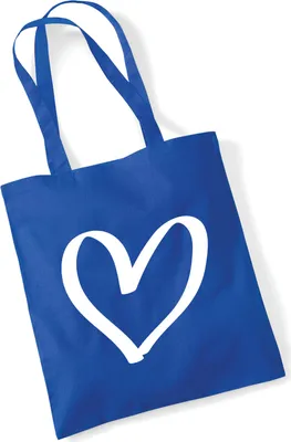 Produktbild von Huuraa Jutebeutel Herz Heart 10 Liter Bright Royal Baumwolle Tasche Geschenkidee