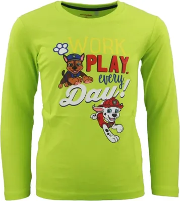 Produktbild von Paw Patrol Chase Marshall Kinder langarm Shirt – Grün / 98