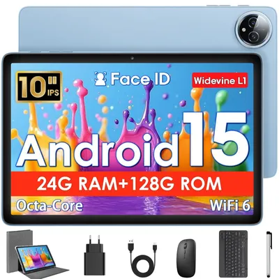 Obrázok produktu pre 10-palcový Android tablet s obalom, myšou a klávesnicou - 128 GB a podpora 1 TB TF