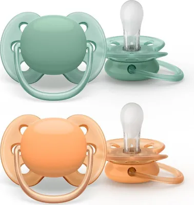 Produktbild von Philips AVENT ultra soft SCF091/03 Schnuller, Ultraweicher Schnuller, Kieferorthopädisch, Silikon, Junge/Mädchen, Spülmaschinenbeständig