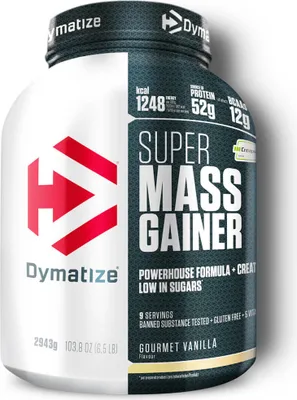 Produktbild von DYMATIZE Weight-Gainer Pulver Super Mass Gainer Kohlenhydrate Gourmet Vanilla 2943 g