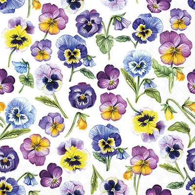Produktbild von Servietten 25x25 cm - Pansy all over