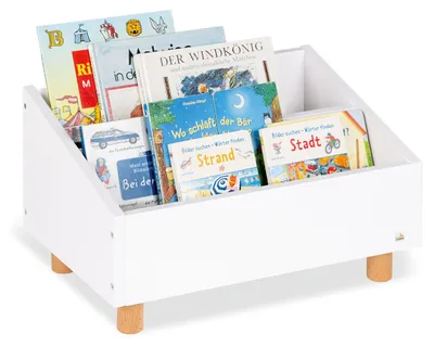 Produktbild von Pinolino Kinderbücherregal 'Ando', weiß Lackiert: MDF und Buche, weiß und klar lackiert