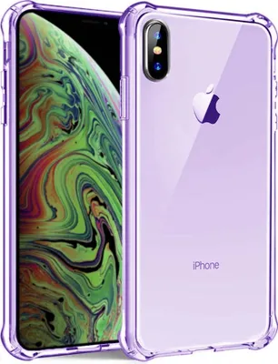 Produktbild von Smartphonica iPhone X/Xs transparente  stoßfeste Silikonhülle mit Bumper - Lila