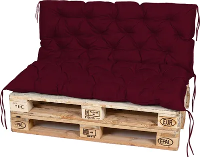 Produktbild von TexDeko Garden Palettenauflage 120x60cm mit Rückenlehne UV-beständig Bordeaux