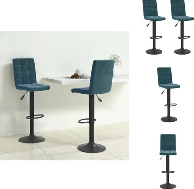 Produktbild von vidaXL Barhocker 2 Stk. Blau Samt -  Barhocker