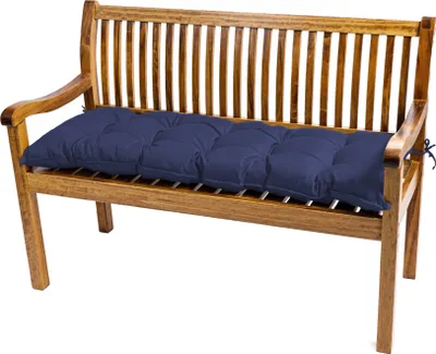 Produktbild von TexDeko Garden Bankauflage für Gartenbank wasserabweisendes Sitzkissen UV-Beständig gesteppt (Dunkelblau, 100 x 40 x 8cm)