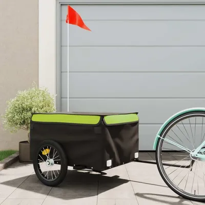 Produktbild von "WINTER SALE"Robuste Fahrradanhänger - modernes Design - Transportanhänger - Schwarz und Grün 45 kg Eisen Promotion379452 - Fahrradanhänger