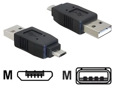 Zdjęcie produktu dla DELOCK USB Adapter A -> micro B St/St