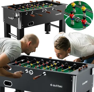 Obrázek produktu pro Fotbalový stůl Outtec®, stolní fotbal, stolní fotbal pro děti a dospělé - 140 x 76 x 88 cm - včetně 3 míčků - fotbalový stůl pro 22 hráčů, počítadlo branek