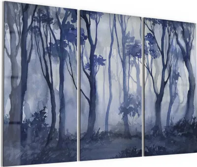 Produktbild von DEQORI Glasbild Echtglas 3x50x100 cm 'Mystischer Waldtraum' Wandbilder XXL groß