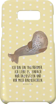 Produktbild von Mr. & Mrs. Panda Samsung Galaxy S8 plus Handyhülle  Robbe Lachen - Gelb Pastell - Geschenk, Cover, Handy, Robben, Nordsee, Strand, Lustige Sprüche, Hülle, Ostsee, Case