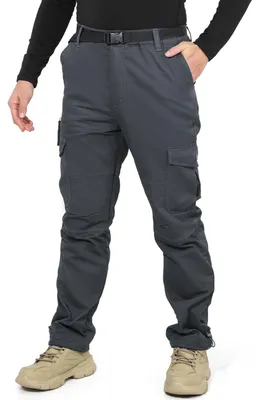 Imagen del producto de Omgoods - Pantalón cargo para hombre con forro de forro polar, ideal para actividades al aire libre