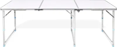 Immagine prodotto di Tavolo da campeggio pieghevole regolabile in altezza in alluminio 180 x 60 cm