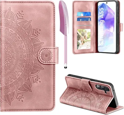 Produktbild von Samsung Galaxy A55 5G Lederhülle Wallet Case Rosa