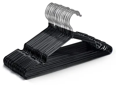 Imagen del producto de Perchas metálicas con revestimiento de goma, 20 unidades, color , para colgar en el armario