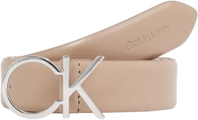 Produktbild von Calvin Klein Damen Gürtel Re-Lock Logo Belt 3,0 cm Ledergürtel, Beige (Chanterel
