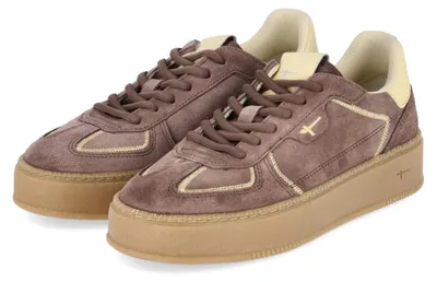 Productafbeelding van Tamaris dames sneakers, lage model, taupe kleur, suède, maat: 40