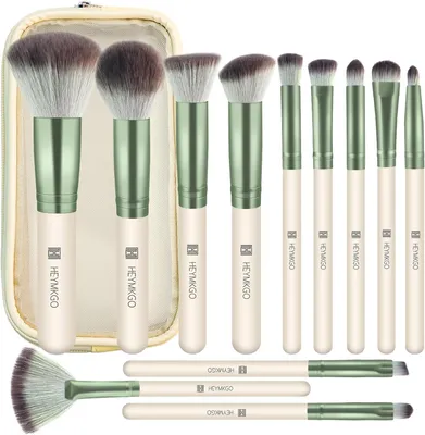 Produktbild von 12-teiliges Make-up-Pinselset, synthetische Borsten, für Foundation und Konturierung, professionelle Qualität