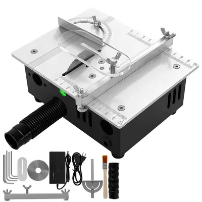 Image de Scie circulaire de table compacte - Scie électrique pour bois - 96 W - 7 vitesses - Lame de scie de 63 mm - Fonctionnement sur secteur - Portable