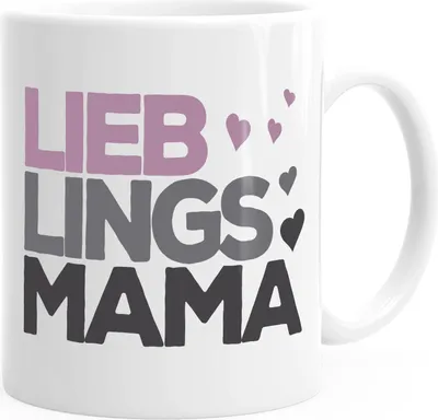 Produktbild von Kaffee-Tasse Lieblings Mama Geschenk-Tasse Herzen Mutter MoonWorks® weiß unisize