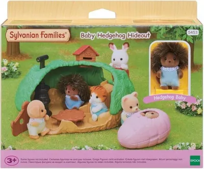 Immagine prodotto di Personaggi in miniatura, Sylvanian Families 5453, Il nascondiglio dei bambini, Cucciolo di riccio Bilberry, Set da gioco con accessori, Dai 3 anni in su