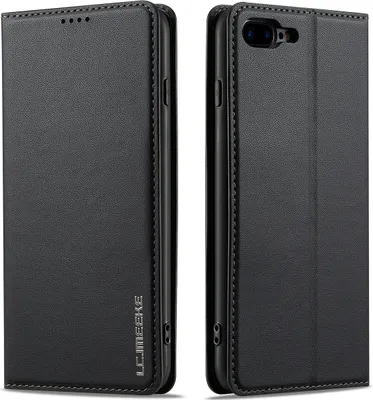 Produktbild von Handyhülle für iPhone 7/8/iPhone SE 2020/2022, Magnetische Flip Leder Hülle mit Kartenfach und Standfunktion Schwarz
