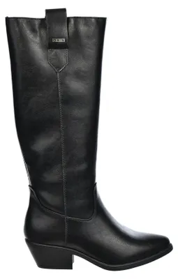 Image de Bottes en cuir pour femmes BIG STAR UU274521, de couleur noire, avec une doublure chaude