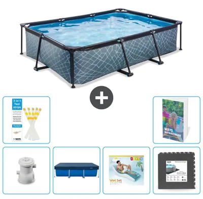 Obrázok produktu pre Exit Pool obdĺžnikový – vzhľad kameňa – 300 x 200 x 65 cm – 7-dielny  S223