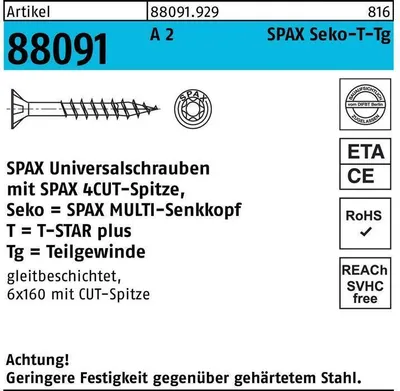 Produktbild von Schraube R 88091 Senkkopf T-STAR TG 5 x 60/37-T20 A 2