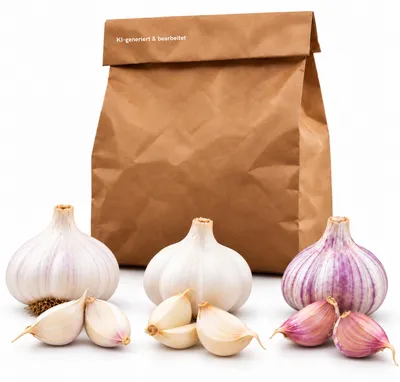 Produktbild von Premium Pflanzknoblauch Set „Primor, Therador & Sabagold – 3 Knollen im Set, eine Knolle pro Sorte