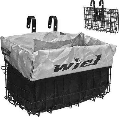 Produktbild von Famanu Fahrradkorb mit faltbarem Stahlrahmen und Regenhaube - bis 15 kg