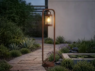 Produktbild von LED Wegeleuchte für Wegbeleuchtung Garten, Gartenlaterne Rostoptik, Höhe 100cm