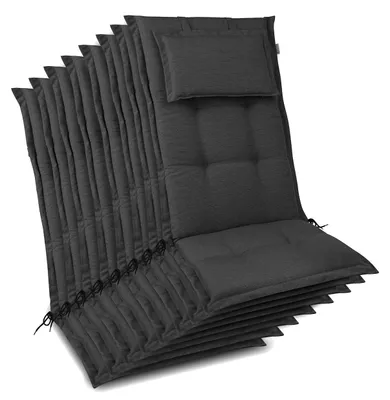 Produktbild von Beautissu 8x Premium Hochlehnerauflage 120x50x7cm, Anthrazit