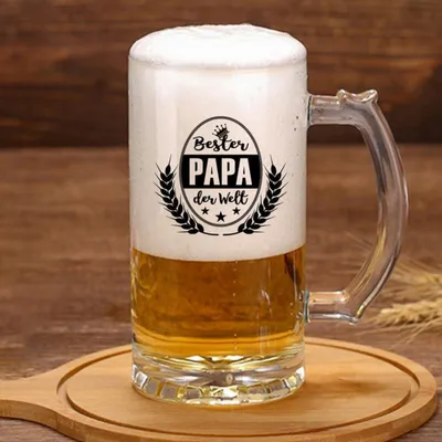 Image de Verre à bière Fête des pères Premium Mug de bière Jour des hommes cadeaux 500ml
