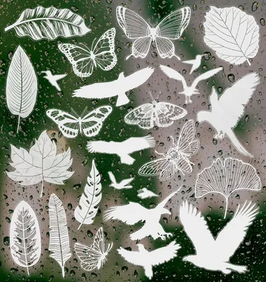 Produktbild von 25 Stück Vogelschutz Fensteraufkleber – Große Fensterbilder für Fensterscheiben, Selbstklebende Fenstersticker mit Vogelmotiven, Frühlings- und Sommerdeko für Fensterscheiben