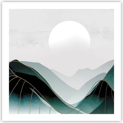 Produktbild von Poster - Poster ohne Rahmen - Abstraktion Berge Stück - 60x60 cm - Wand Bild - Wanddeko - Wandbilder - Kunstposter - Wandposter - Bilder - Kunstdruck - Wanddekoration - Wandbild - P2XAC60x60-4911