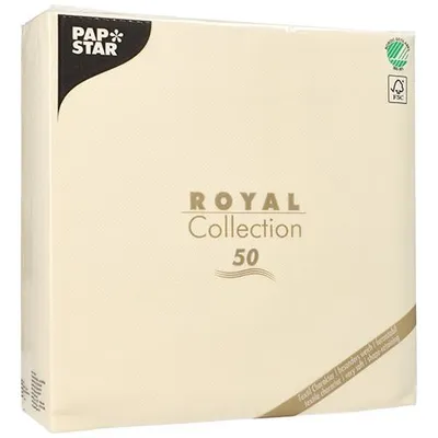 Immagine prodotto di 250 tovaglioli Papstar ROYAL Collection piega 1/4 48 cm x 48 cm champagne 11579