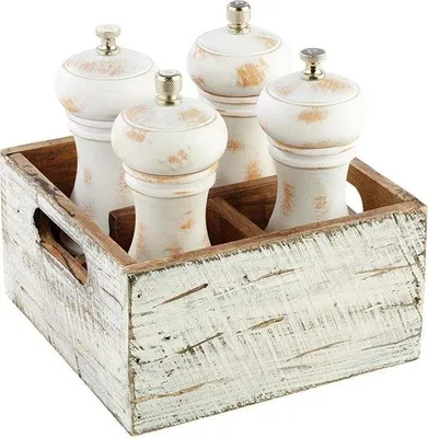 Image de Support de table en bois - Cloison amovible - 4 compartiments - 7 x 7 cm