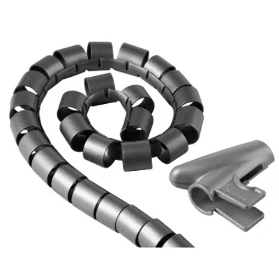 Produktbild von Hama Cable Bundle Tube "Easy Cover", 1.5 m, 30 mm, silver, 283 g, 290 mm, 300 mm, 76 mm