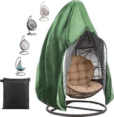 Produktbild von Hängesessel Abdeckung Outdoor Wasserdicht, 210D Oxford-Stoff Abdeckplane, UV-Anti Winterfest Schutzhülle Gartenmöbel für Hängestuhl, Egg Chair, Swing Chair (Grün,115x190cm)