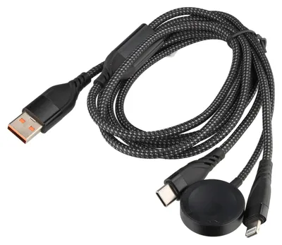 Immagine prodotto di Cavo di ricarica e dati 5 in 1, da USB-A a USB-C, Lightning e adattatore magnetico per smartwatch, lunghezza 1,5 metri