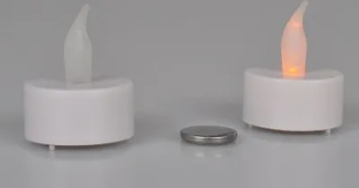 Image de Lot de 2 bougies à réchaud LED avec piles bougie électrique décorative bougie à réchaud blanche