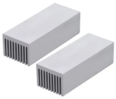 Imagen del producto de Kit de disipador de calor de aluminio de 2 piezas para chips y CPUs electrónicos, de 100 x 40 x 30 mm, sin adhesivo