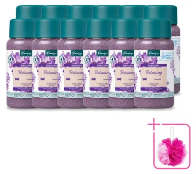 Zdjęcie produktu dla 12 opakowań soli do kąpieli Kneipp, relaksujący zapach lawendy - 600 g - zestaw ekonomiczny - 12 sztuk