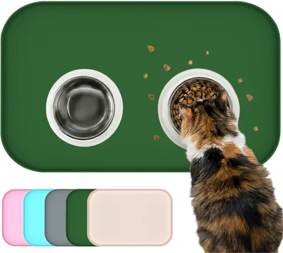 Imagen del producto de Alfombrilla de silicona impermeable, de 60x40 cm, antideslizante, para perros y gatos