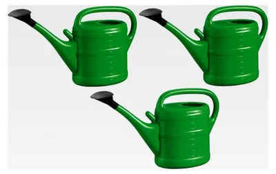 Produktbild von 3X Gießkanne 10L GRÜN + 1x Blumenkanne Kunststoff für Garten und Zimmerpflanzen