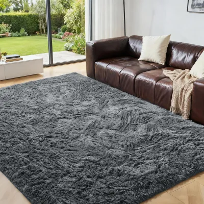Imagen del producto de Alfombra para sala de estar, 90x150 cm - Moderna, suave, antideslizante, gris